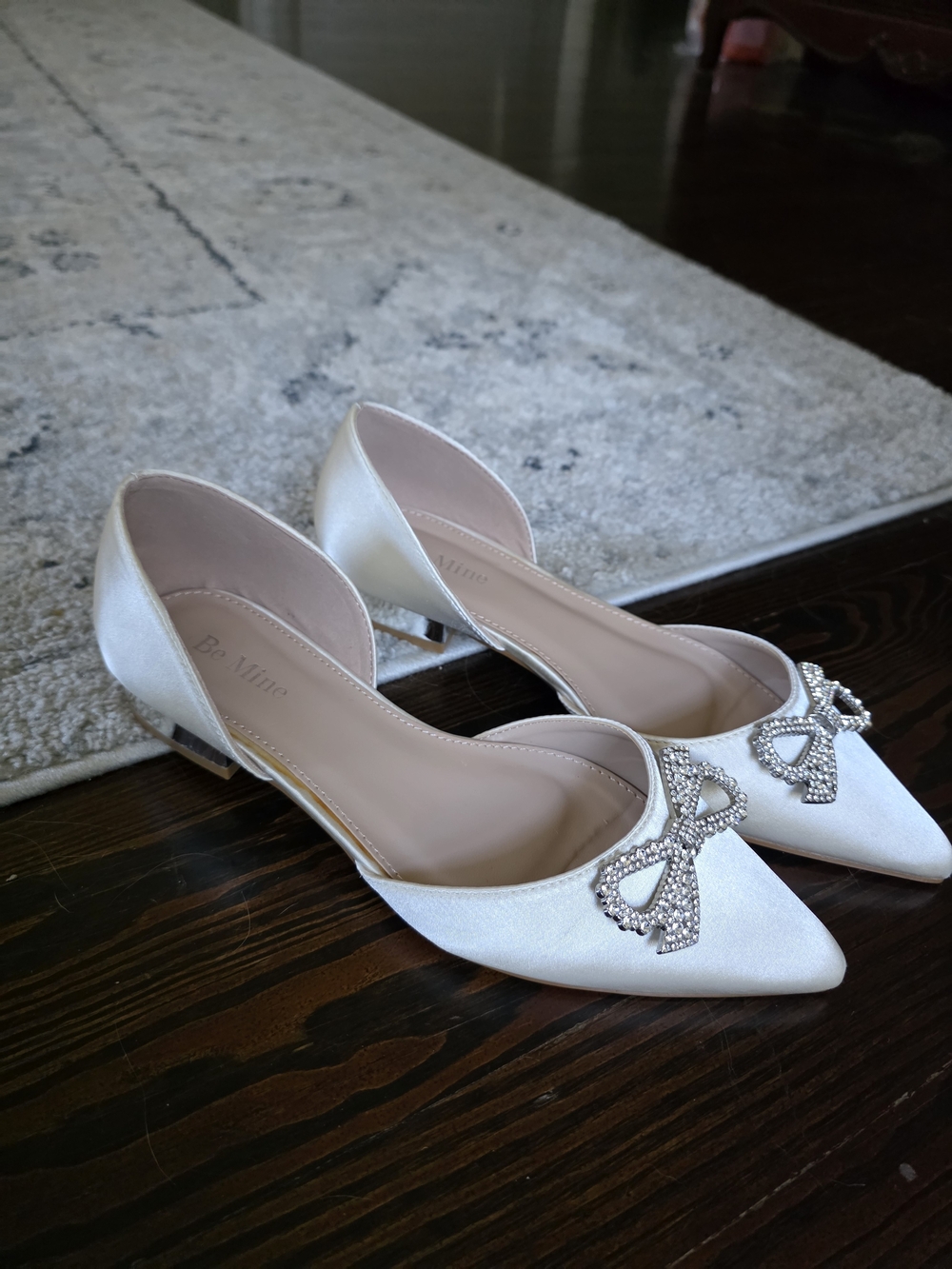 NEW Be Mine Ivory Satin Flats